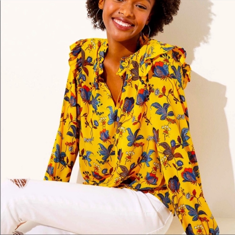 {LOFT} Ruffle Collar Blouse